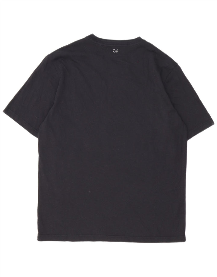 Calvin Klein Mens T-Shirt Top Large Black Geometric Cotton