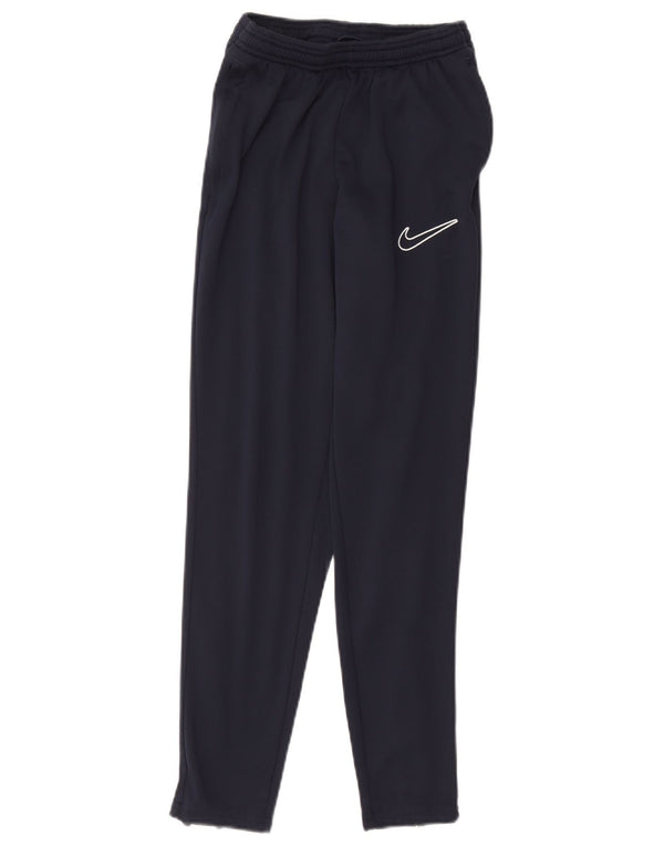 NIKE Mens Dri Fit Graphic Tracksuit Trousers Small  Navy Blue Polyester