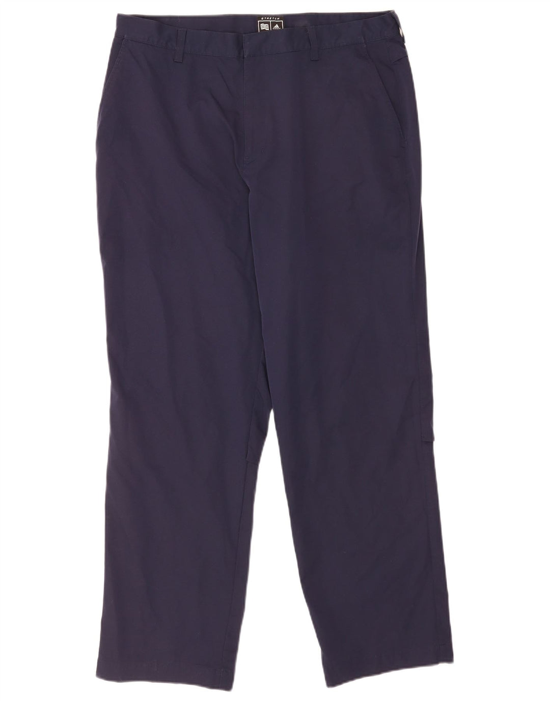 Adidas Mens Straight Chino Trousers W38 L32 Navy Blue Polyester