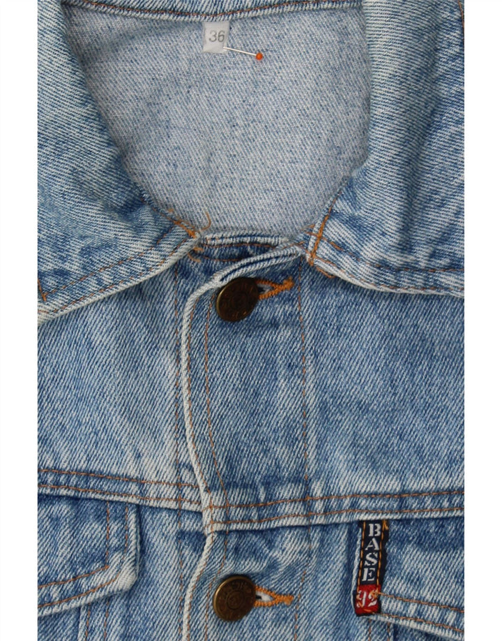BASE 92 Womens Oversized 3/4 Sleeve Denim Jacket EU 36 Small Blue Cotton Vintage Base 92 and Second-Hand Base 92 from Messina Hembry 