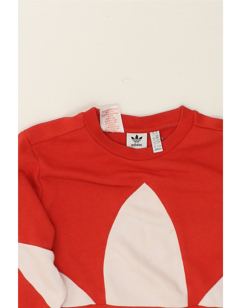 ADIDAS Boys Graphic Sweatshirt Jumper 11-12 Years Red Cotton | Vintage Adidas | Thrift | Second-Hand Adidas | Used Clothing | Messina Hembry 