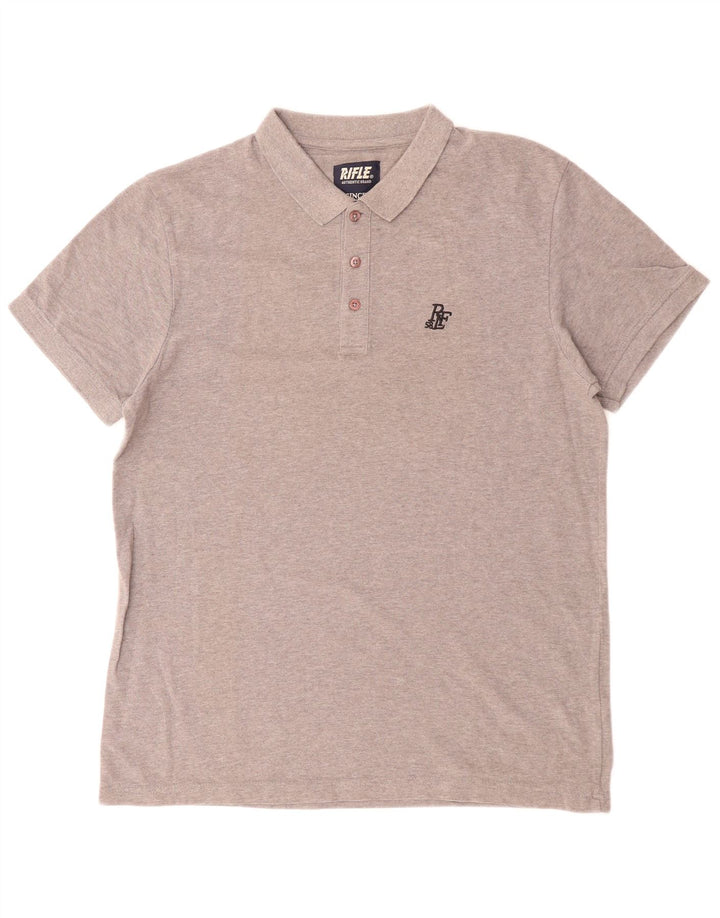 RIFLE Mens Polo Shirt XL Grey Cotton