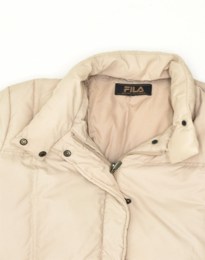 FILA Womens Padded Jacket UK 14 Large White Polyamide | Vintage Fila | Thrift | Second-Hand Fila | Used Clothing | Messina Hembry 