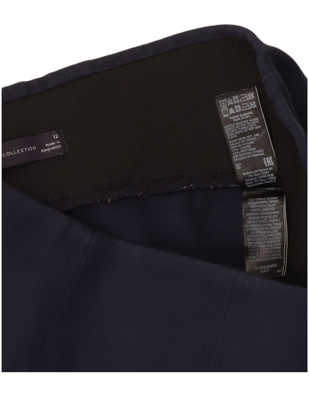Marks & Spencer Womens Leggings UK 14 Medium Navy Blue Viscose