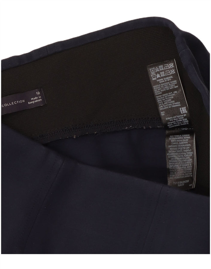 Marks & Spencer Womens Leggings UK 14 Medium Navy Blue Viscose