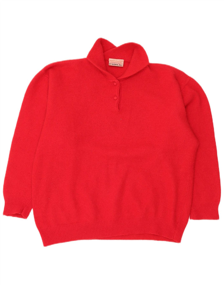 Public Womens Polo Neck Jumper Sweater EU 44 XL Red Wool