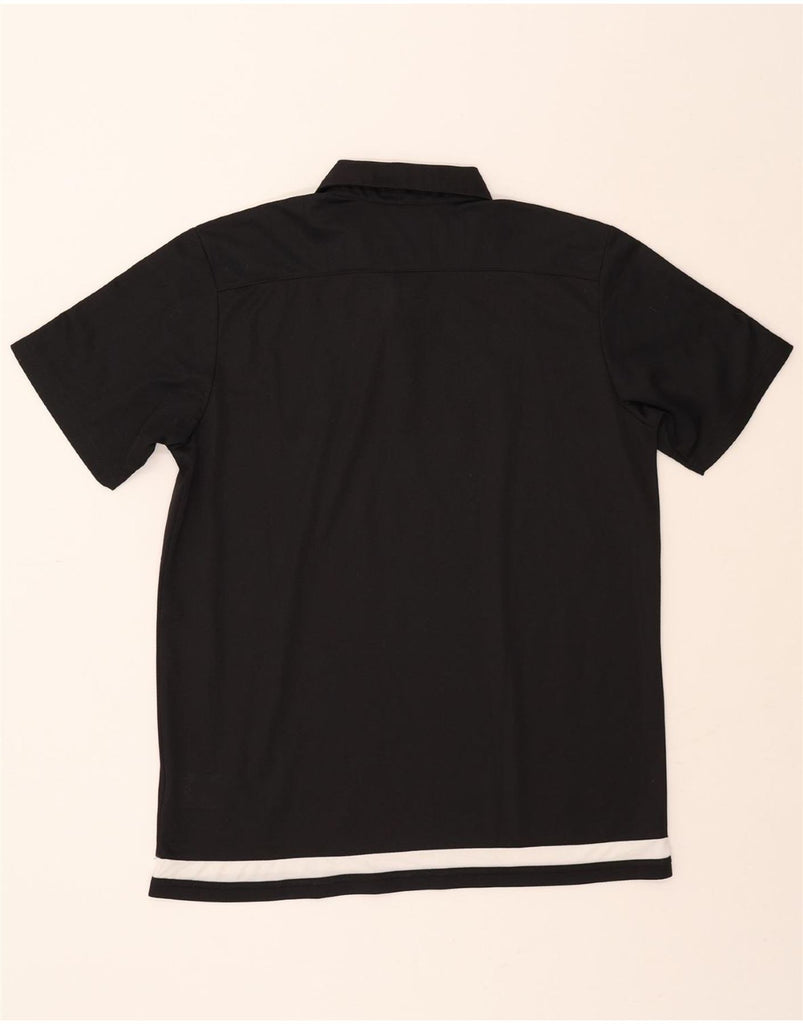 ADIDAS Mens SG Buchholz Sexau 1986 Graphic Polo Shirt Large Black Vintage Adidas and Second-Hand Adidas from Messina Hembry 