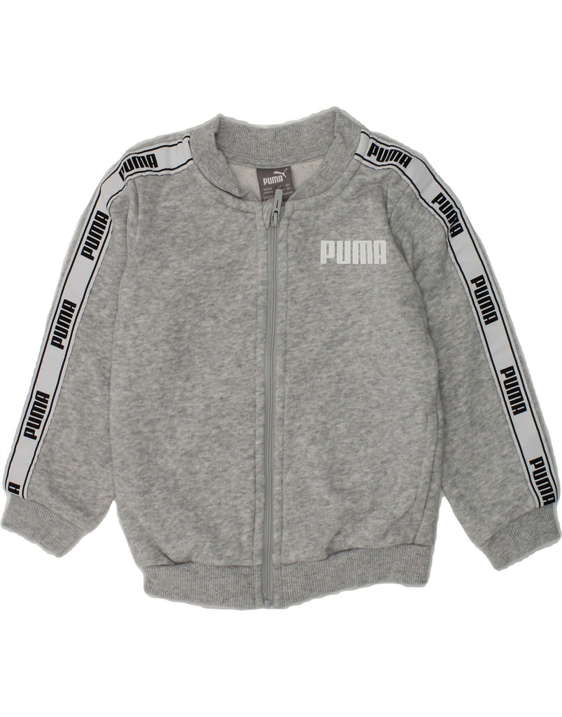 PUMA Baby Boys Graphic Tracksuit Top Jacket 12-18 Months Grey Cotton | Vintage Puma | Thrift | Second-Hand Puma | Used Clothing | Messina Hembry 