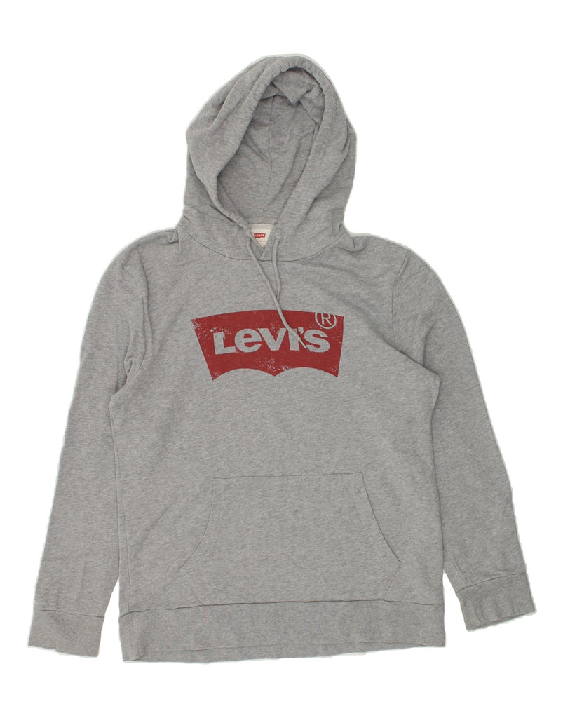 LEVI'S Mens Graphic Hoodie Jumper Medium Grey Cotton | Vintage Levi's | Thrift | Second-Hand Levi's | Used Clothing | Messina Hembry 