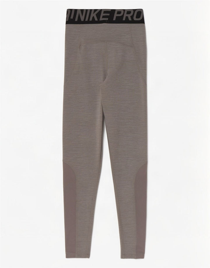 Nike Womens Dri Fit Graphic Leggings UK 4 XS Grey Flecked Polyester
