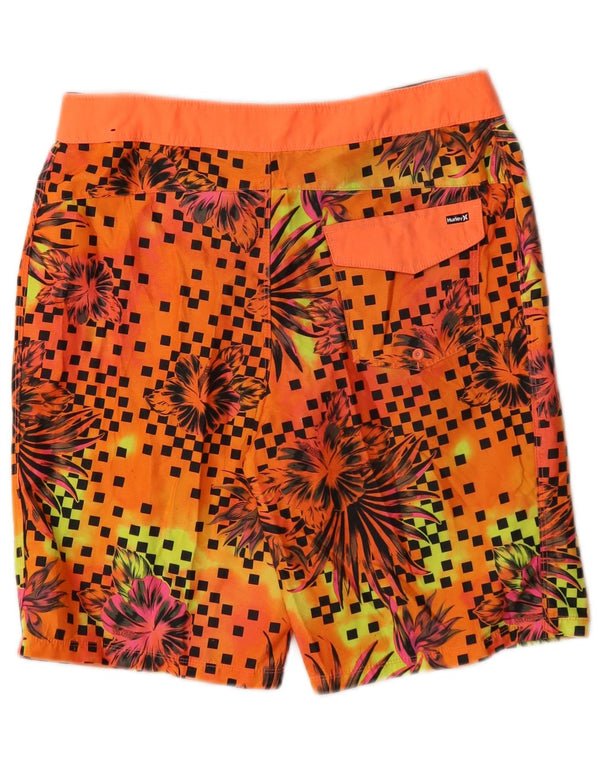Hurley Boys Graphic Swimming Shorts 15-16 Years Orange Floral Polyester