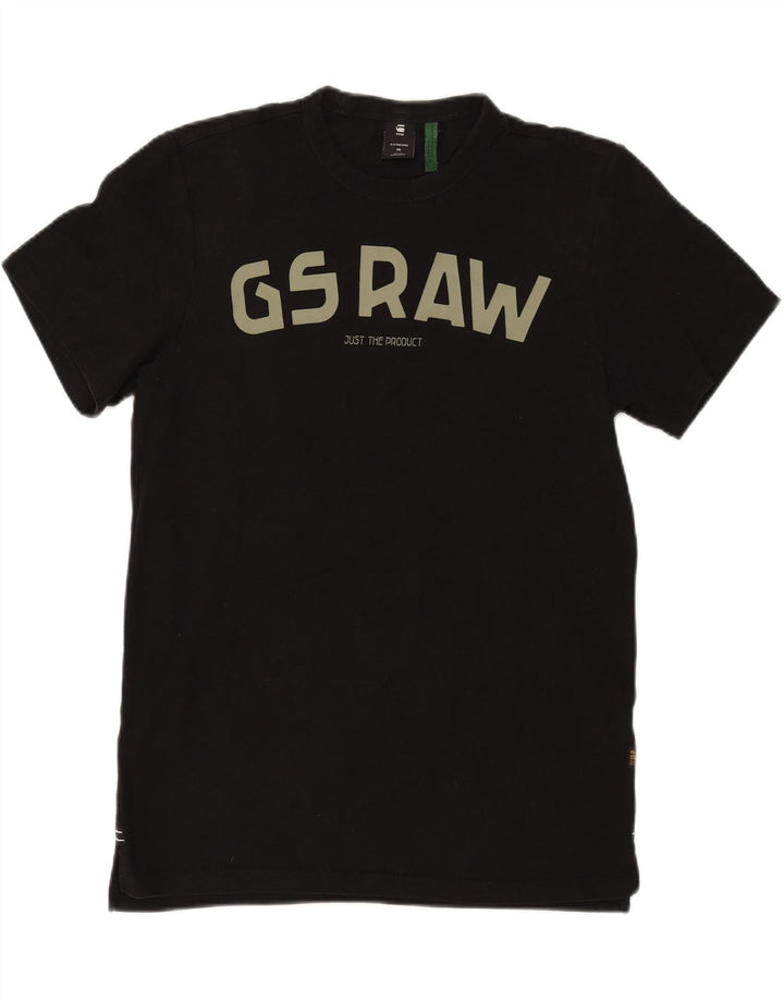 G-STAR Mens Graphic T-Shirt Top Medium Black Cotton