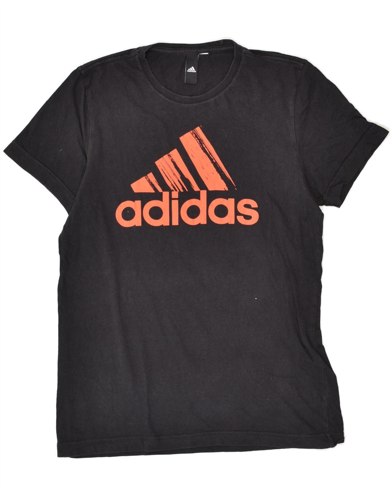 ADIDAS Mens Graphic T-Shirt Top Medium Black | Vintage Adidas | Thrift | Second-Hand Adidas | Used Clothing | Messina Hembry 