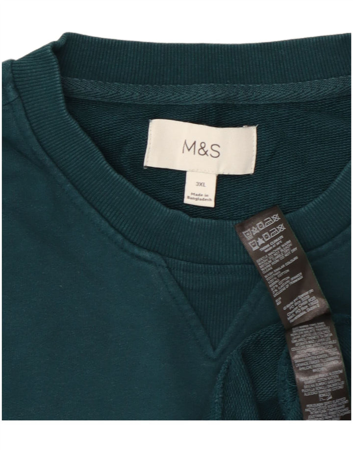 Marks & Spencer Mens Sweatshirt Jumper 3XL Green Cotton