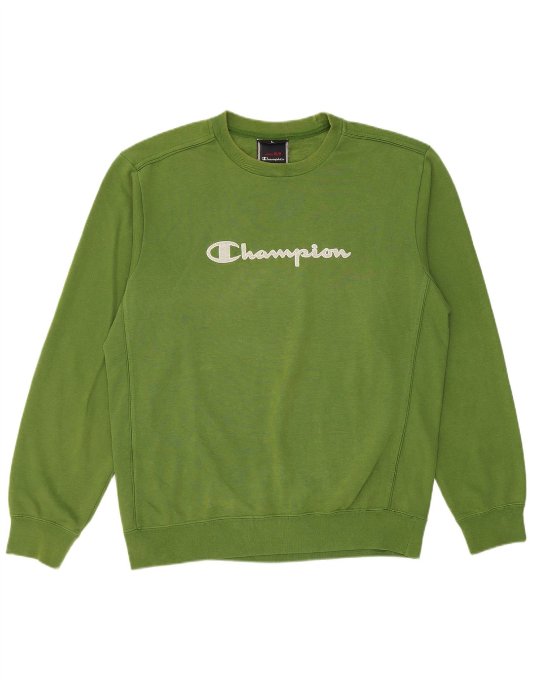 Champion Mens Graphic Sweatshirt Jumper Large Green Cotton
