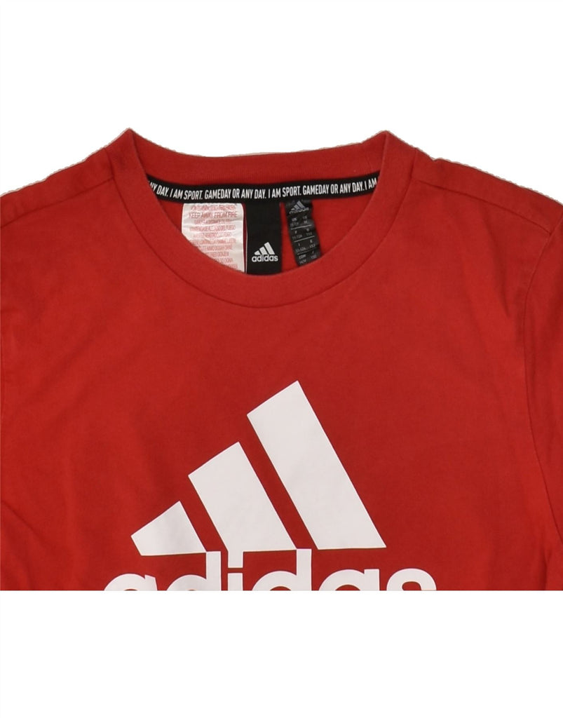 ADIDAS Boys Graphic T-Shirt Top 11-12 Years  Red Cotton | Vintage Adidas | Thrift | Second-Hand Adidas | Used Clothing | Messina Hembry 