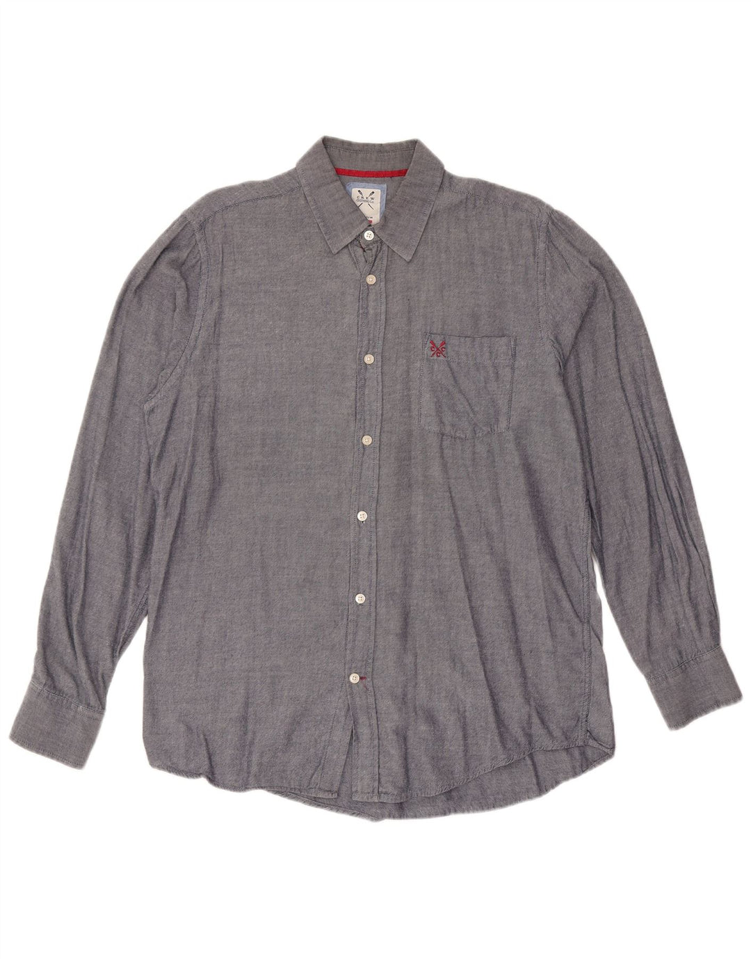 CREW CLOTHING Mens Classic Fit Shirt Medium Navy Blue Cotton