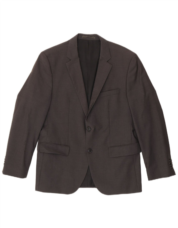 Hugo Boss Mens 2 Button Blazer Jacket UK 36 Small Grey Virgin Wool