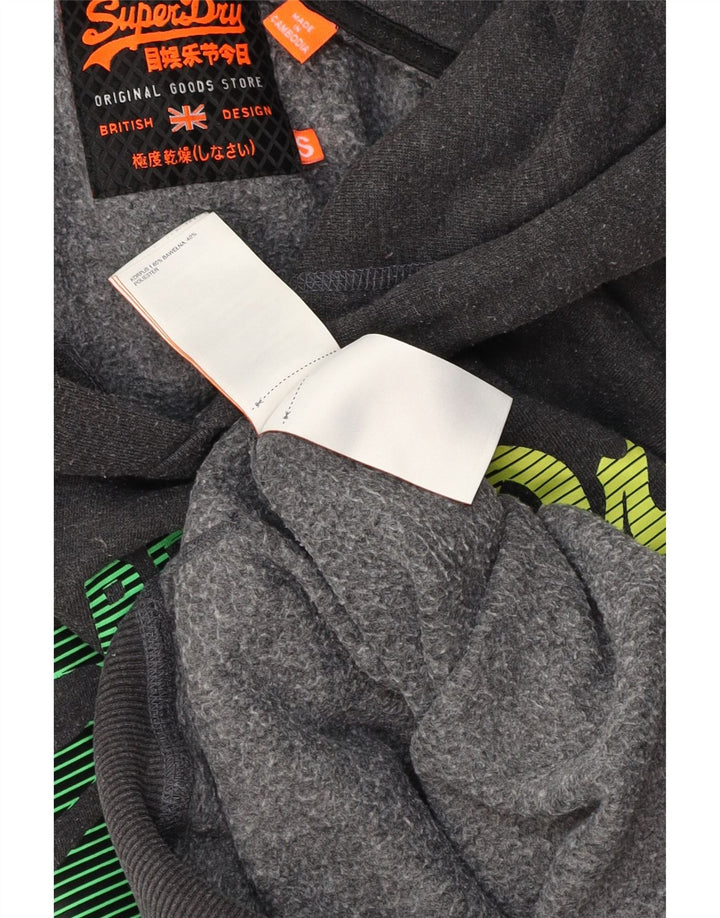 Superdry Mens Graphic Hoodie Jumper Small Grey Cotton