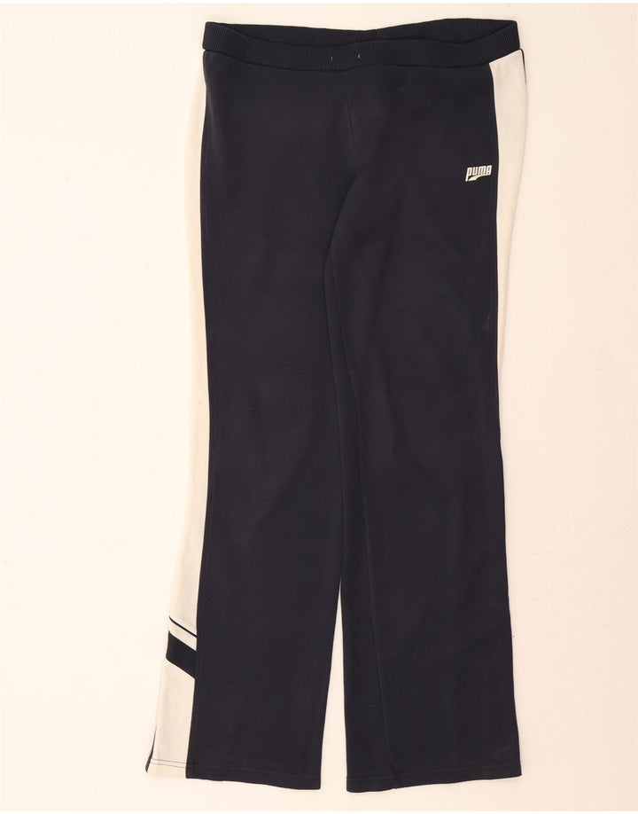 PUMA Womens Tracksuit Trousers UK 12 Medium  Navy Blue Colourblock Vintage Puma and Second-Hand Puma from Messina Hembry 