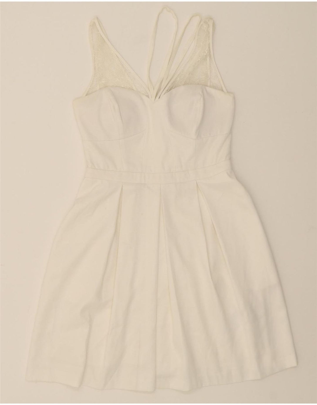 GUESS Womens Sleeveless A-Line Dress UK 10 Small White Polyester Vintage Guess and Second-Hand Guess from Messina Hembry 