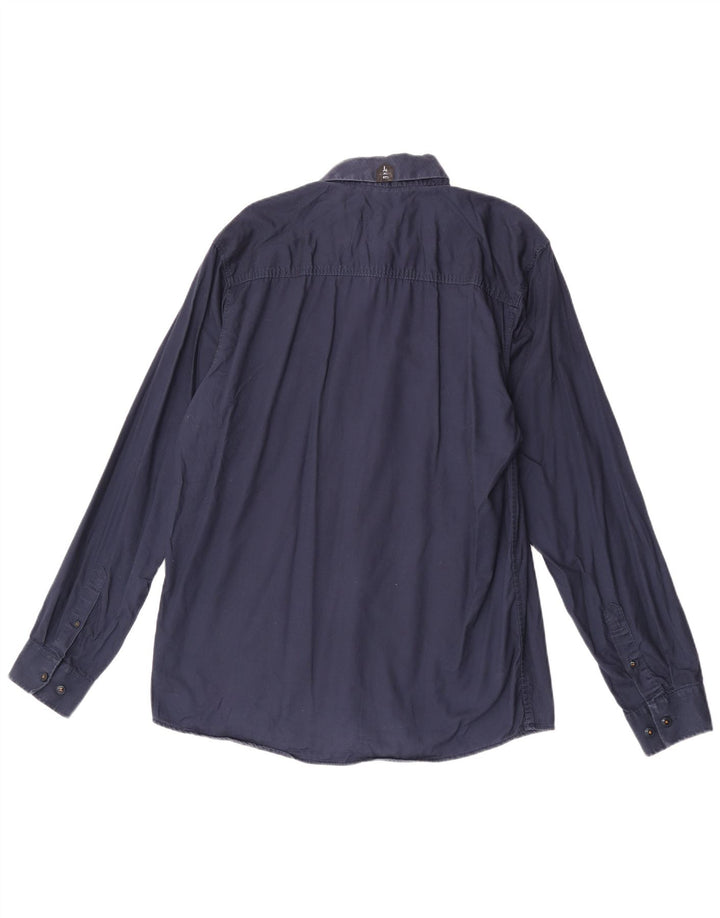 Jack & Jones Mens Shirt XL Navy Blue Cotton