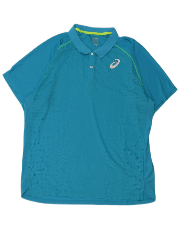 Asics Mens Polo Shirt XL Blue Polyester
