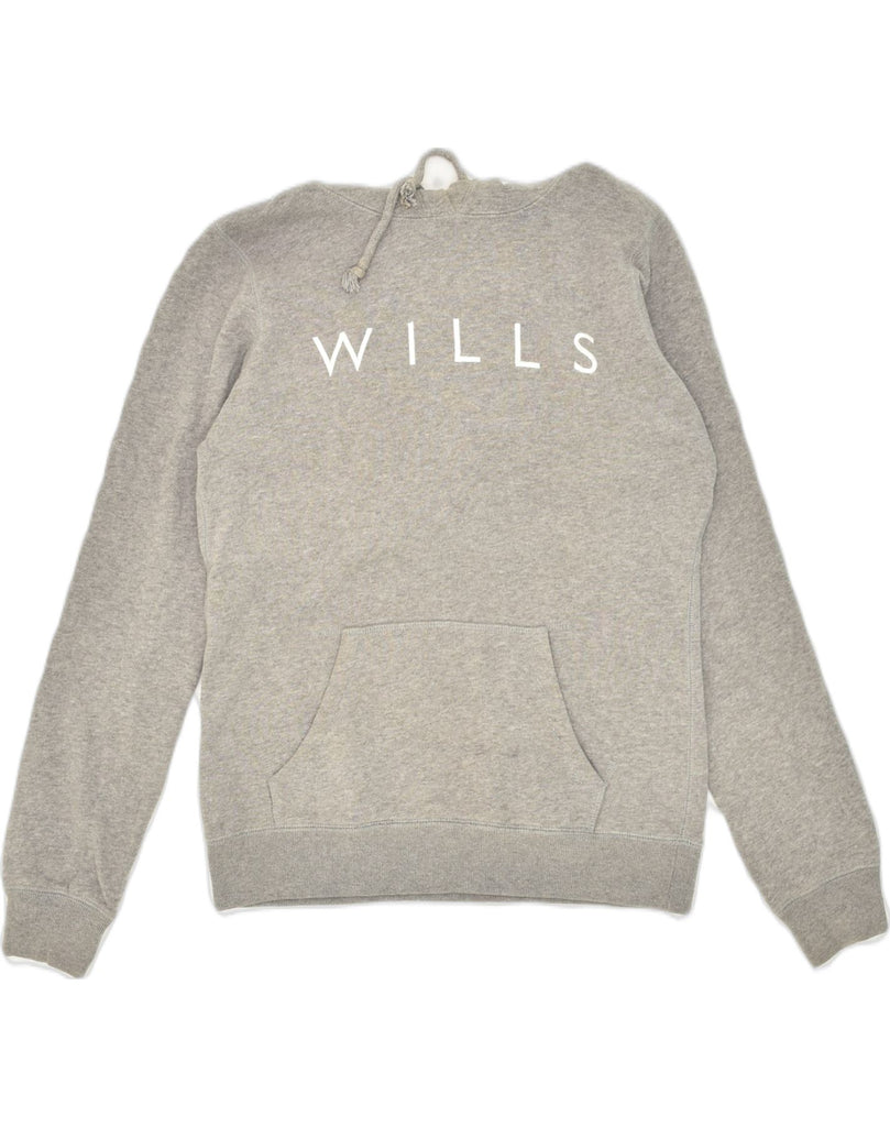 JACK WILLS Womens Graphic Hoodie Jumper UK 10 Small Grey Cotton | Vintage Jack Wills | Thrift | Second-Hand Jack Wills | Used Clothing | Messina Hembry 