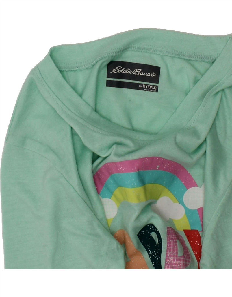 EDDIE BAUER Girls Graphic T-Shirt Top 10-11 Years Medium  Turquoise Vintage Eddie Bauer and Second-Hand Eddie Bauer from Messina Hembry 