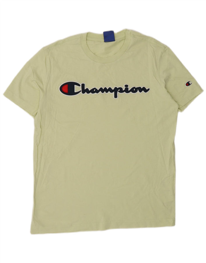 Champion Mens Graphic T-Shirt Top Small Green Cotton