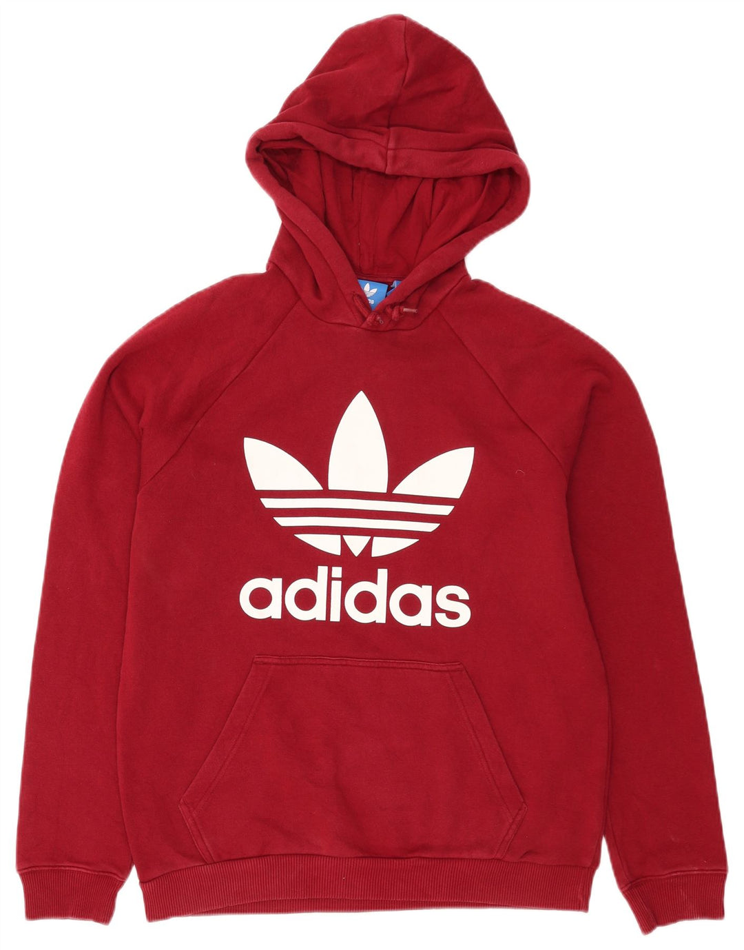 Adidas Mens Graphic Hoodie Jumper Medium Red Cotton