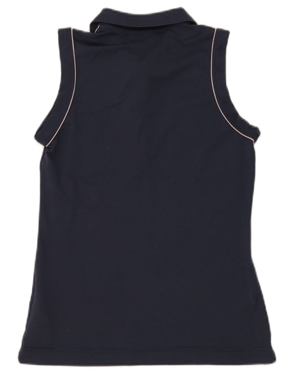 Chervo Womens Sleeveless Polo shirt IT 40 Small Navy Blue Polyamide Sports