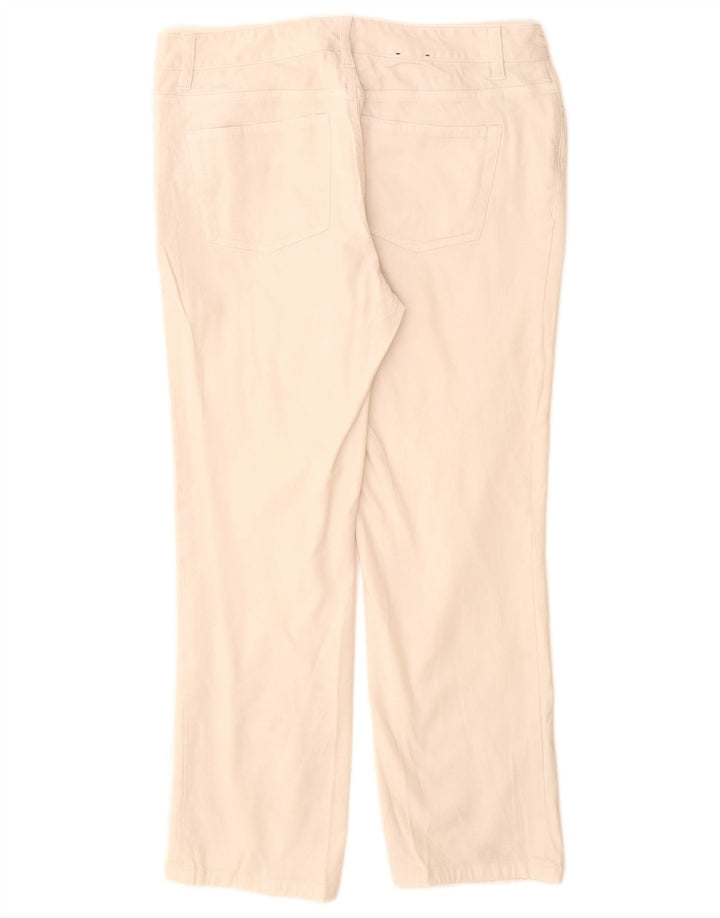 Chaps Womens Petite Straight Cropped Trousers US 8 Medium W28 L25 Off White