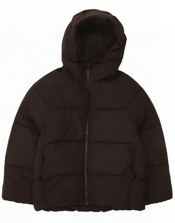Zara Girls Hooded Padded Jacket 9-10 Years Black Polyester