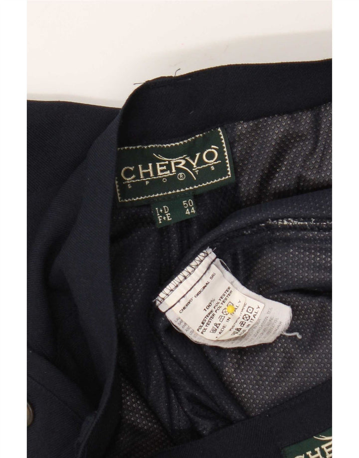 Chervo Mens Pegged Chino Trousers IT 50 Large W34 L33 Navy Blue Polyester