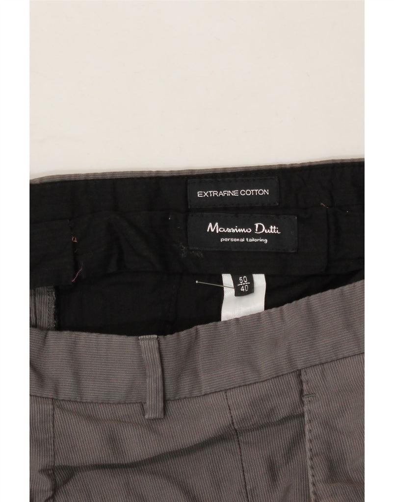 MASSIMO DUTTI Mens Straight Suit Trousers EU 50 2XL W40 L33 Grey Pinstripe Vintage Massimo Dutti and Second-Hand Massimo Dutti from Messina Hembry 