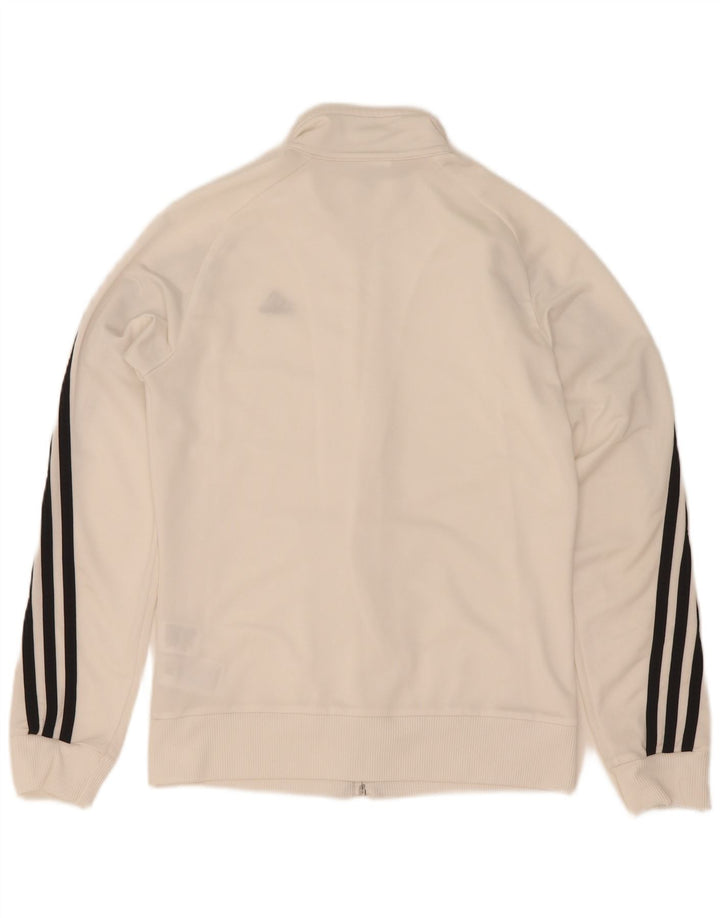 Adidas Womens Tracksuit Top Jacket UK 12 Medium White Polyester