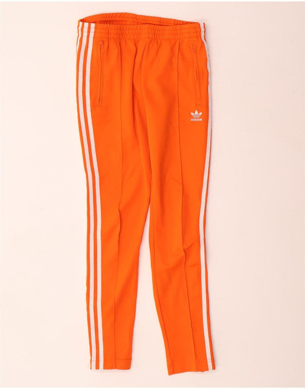ADIDAS Womens Tracksuit Trousers UK 6 XS Orange Polyester