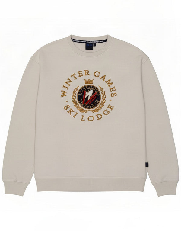 Best Company Mens Graphic Sweatshirt Jumper Large White Cotton