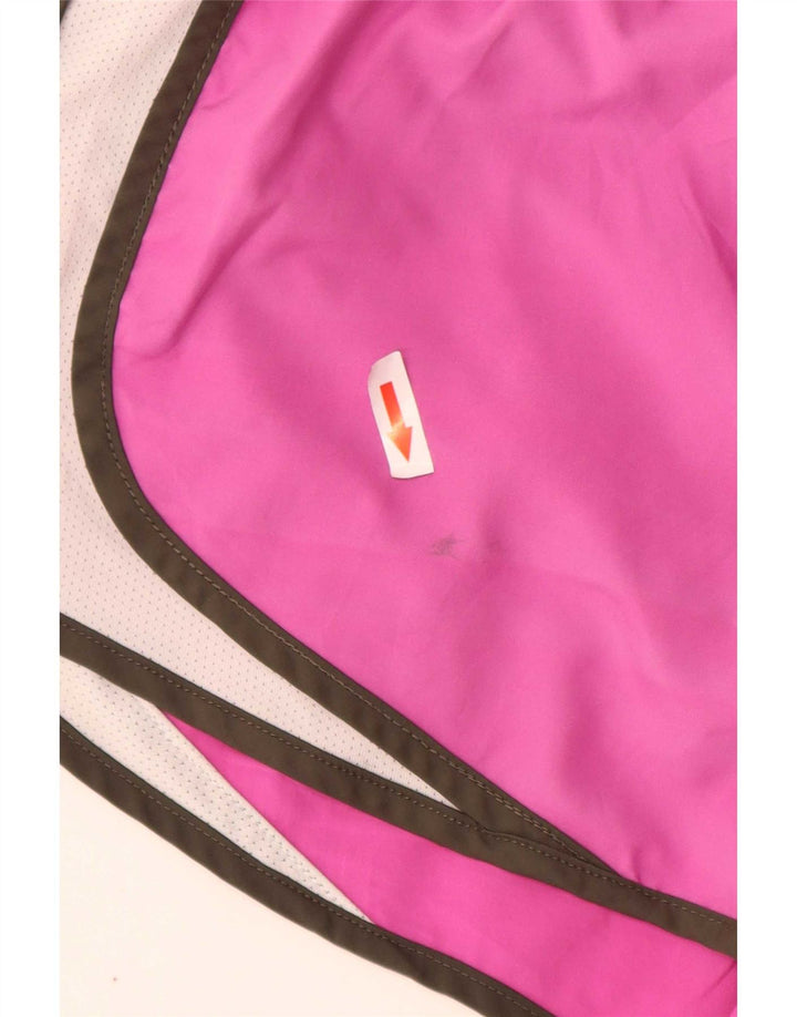 Nike Womens Dri Fit Sport Shorts UK 14 Medium Pink Colourblock Polyester