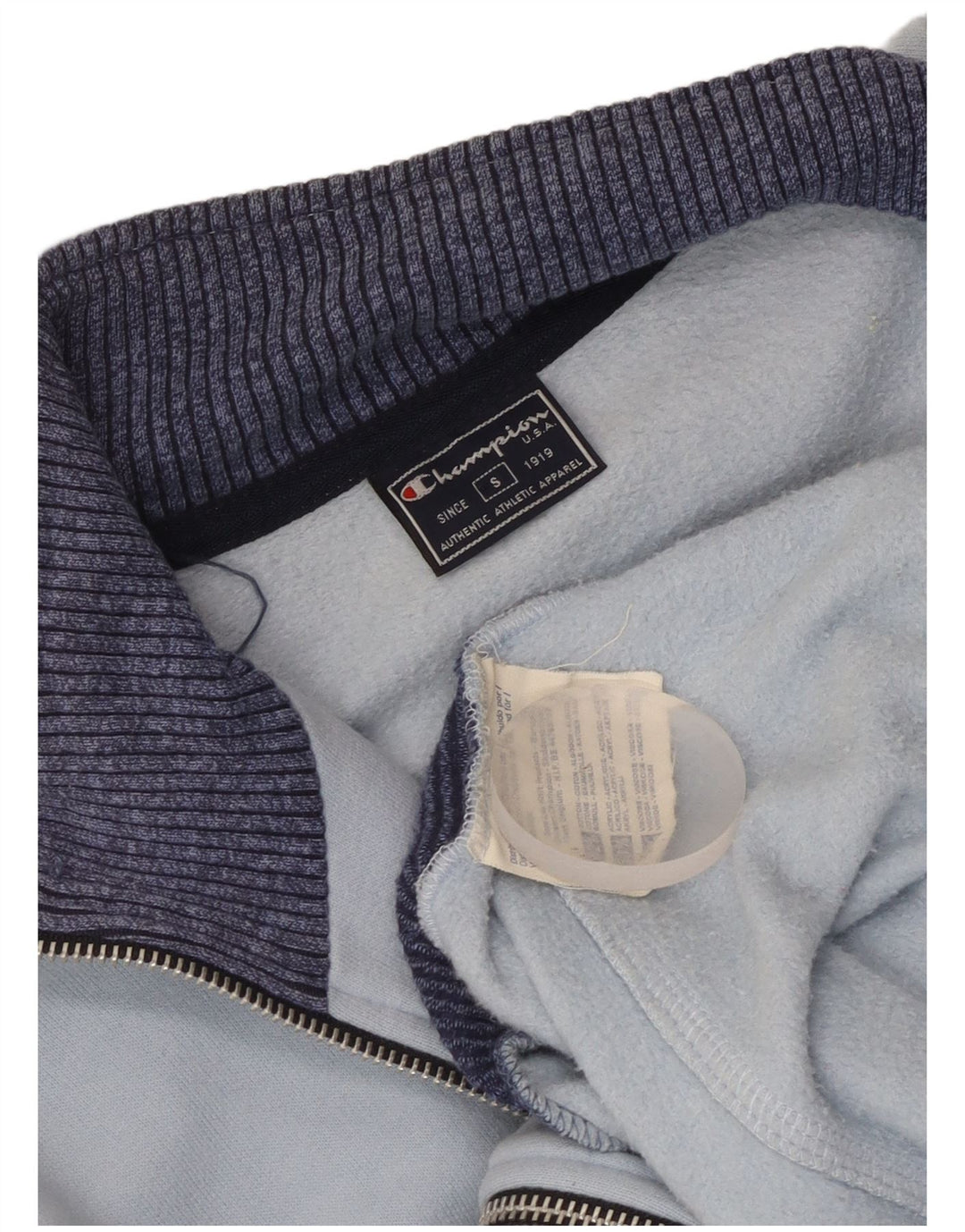 Champion Mens Tracksuit Top Jacket Small Blue Cotton