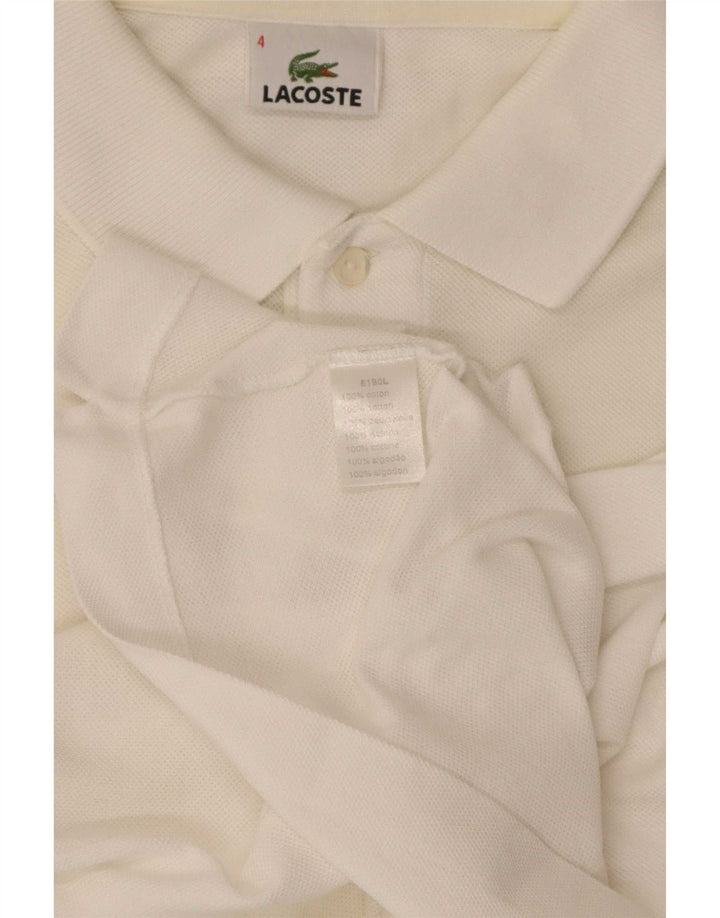 Lacoste Mens Polo Shirt Size 4 Medium White Cotton