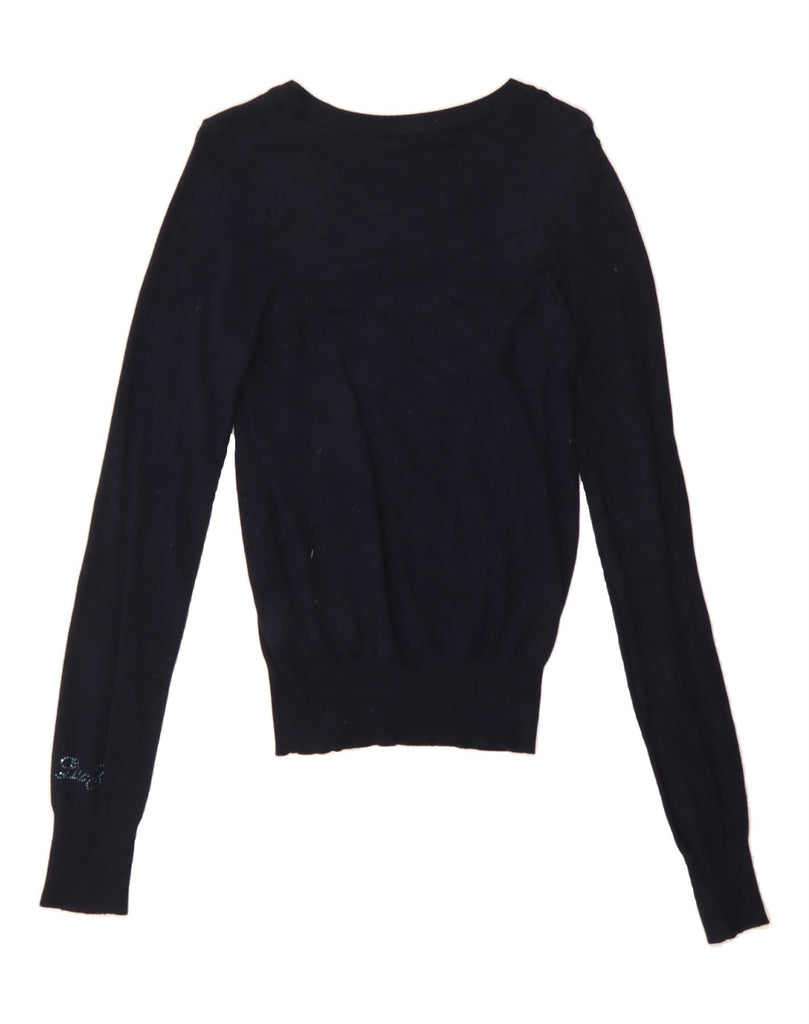 LIU JO Girls Boat Neck Jumper Sweater 13-14 Years Navy Blue Viscose Vintage Liu Jo and Second-Hand Liu Jo from Messina Hembry 