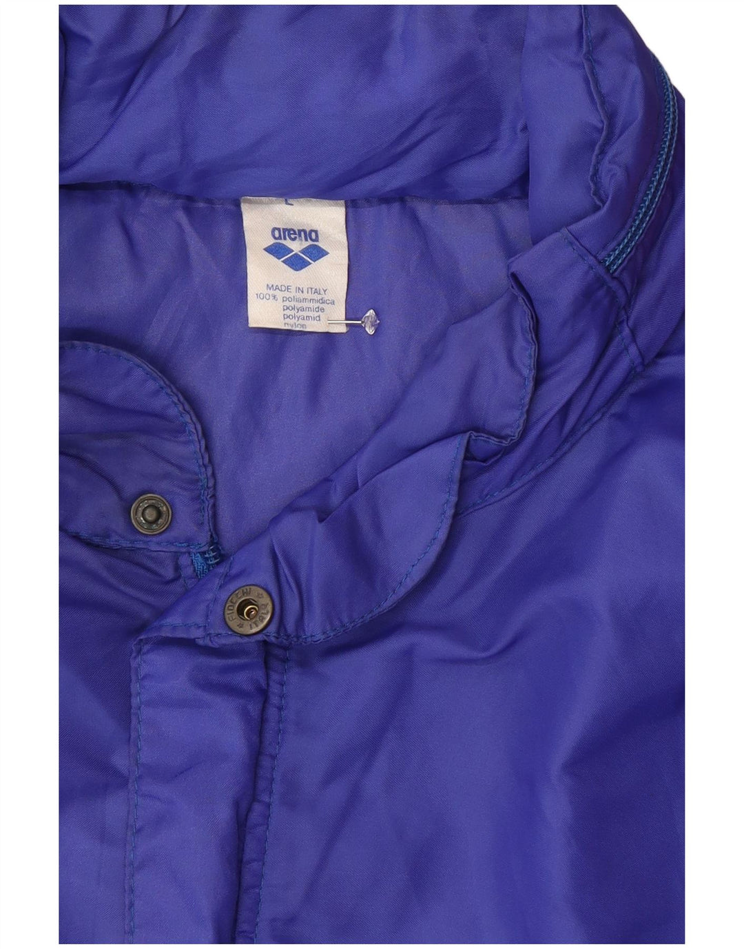 ARENA Mens Graphic Hooded Rain Jacket Large Blue Polyamide