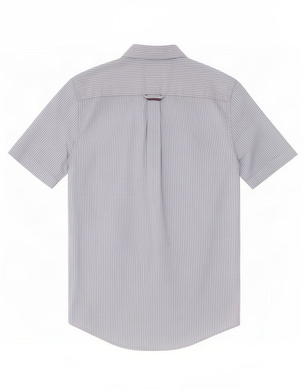 Tommy Hilfiger Mens Short Sleeve Shirt XS Blue Pinstripe Cotton