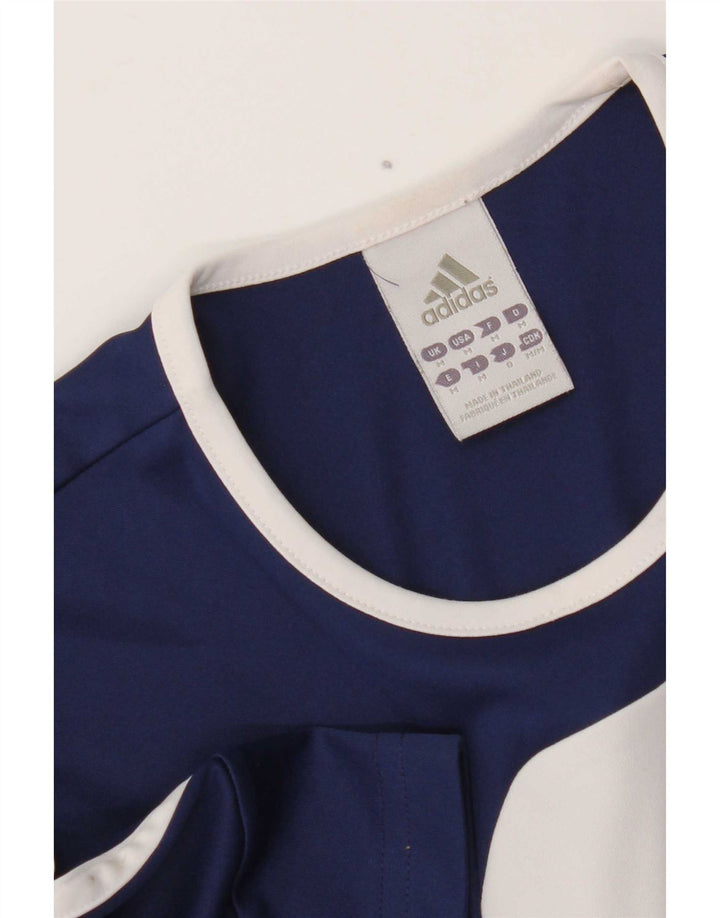 Adidas Mens Climalite T-Shirt Top Medium Navy Blue Colourblock