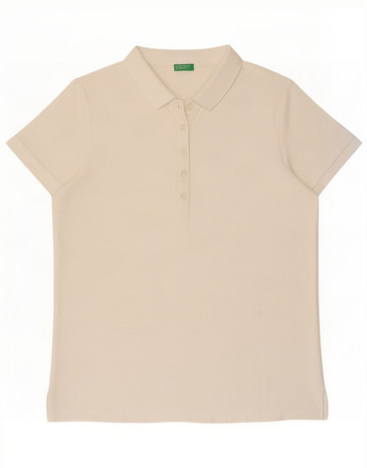 Benetton Womens Polo Shirt UK 14 Medium White