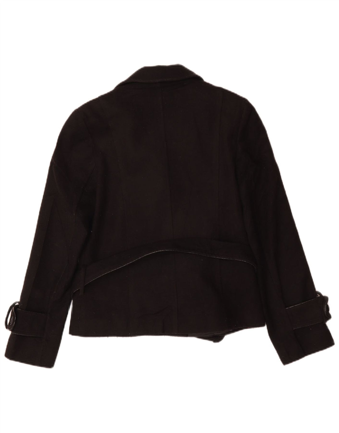 Pierre Cardin Womens Pea Coat IT 46 Large Black Polyester