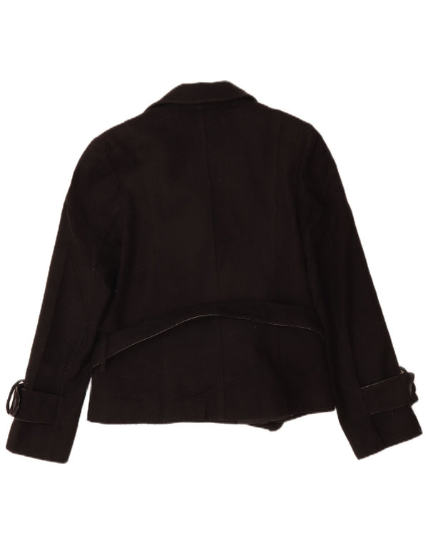 Pierre Cardin Womens Pea Coat IT 46 Large Black Polyester