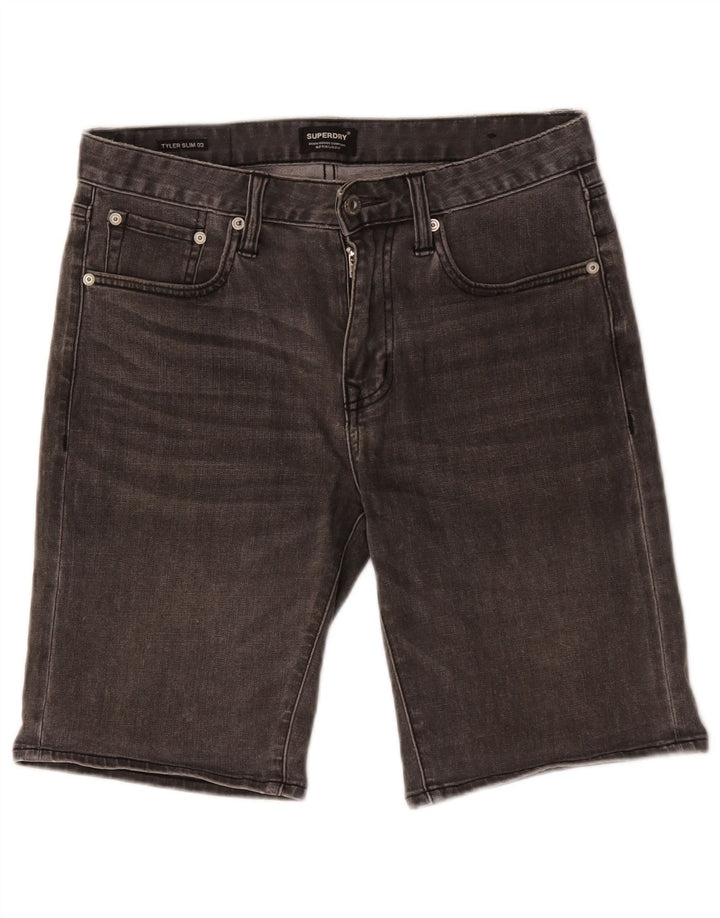 Superdry Mens Slim Denim Shorts Small W29 Grey Cotton